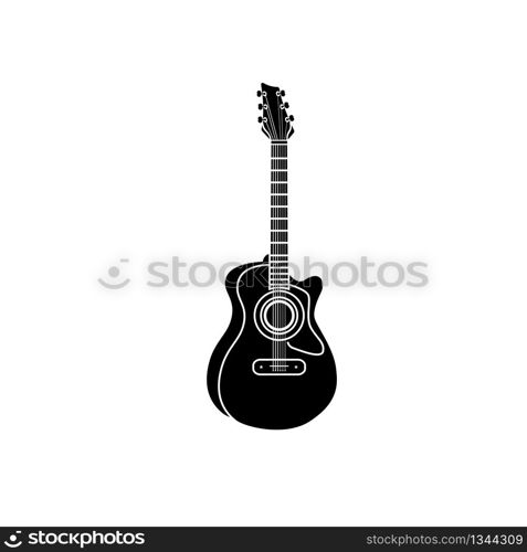 acoustic guitar music in trendy flat design