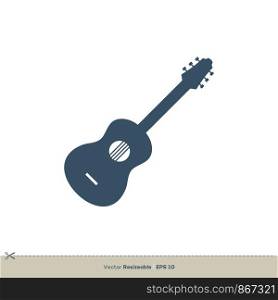 Acoustic Guitar vector Logo Template Illustration Design. Vector EPS 10.