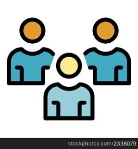 Acquaintance group icon. Outline acquaintance group vector icon color flat isolated. Acquaintance group icon color outline vector