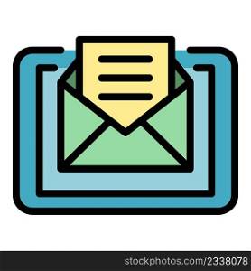 Acquaintance mail icon. Outline acquaintance mail vector icon color flat isolated. Acquaintance mail icon color outline vector