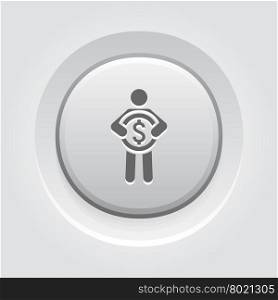 Acquisition Values Icon. Business Concept. Acquisition Values Icon. Business Concept. Grey Button Design
