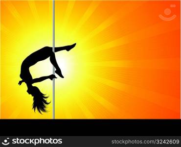 Acrobatic pole dancer