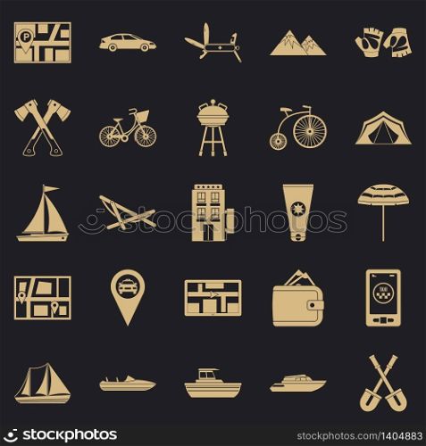 Across the border icons set. Simple set of 25 across the border vector icons for web for any design. Across the border icons set, simple style