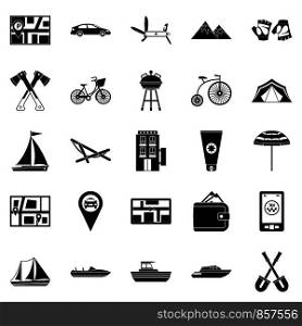 Across the border icons set. Simple set of 25 across the border vector icons for web isolated on white background. Across the border icons set, simple style