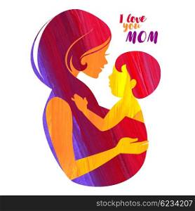 Acrylic beautiful mother silhouette with baby sling&#xA;