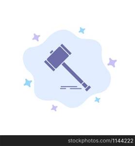 Action, Auction, Court, Gavel, Hammer, Law, Legal Blue Icon on Abstract Cloud Background