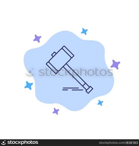 Action, Auction, Court, Gavel, Hammer, Law, Legal Blue Icon on Abstract Cloud Background