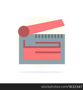Action, Board, Clapboard, Clapper, Clapperboard Abstract Circle Background Flat color Icon
