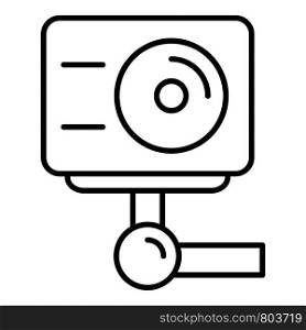 Action camera icon. Outline action camera vector icon for web design isolated on white background. Action camera icon, outline style