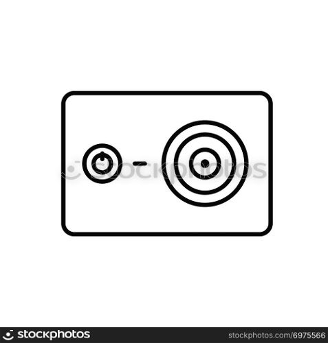 Action camera linear icon. Thin line illustration. Contour symbol. Vector isolated outline drawing. Action camera linear icon