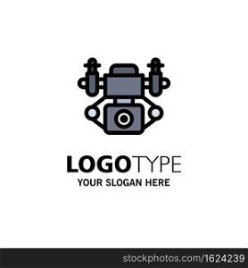 Action, Camera, Technology Business Logo Template. Flat Color