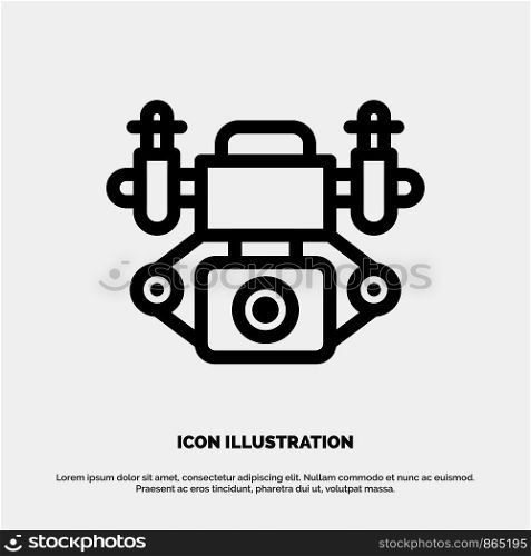 Action, Camera, Technology Line Icon Vector