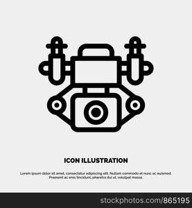 Action, Camera, Technology Line Icon Vector