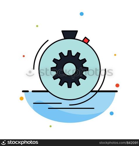 Action, fast, performance, process, speed Flat Color Icon Vector