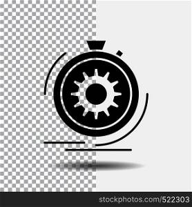 Action, fast, performance, process, speed Glyph Icon on Transparent Background. Black Icon. Vector EPS10 Abstract Template background