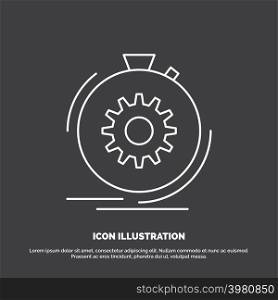 Action, fast, performance, process, speed Icon. Line vector symbol for UI and UX, website or mobile application