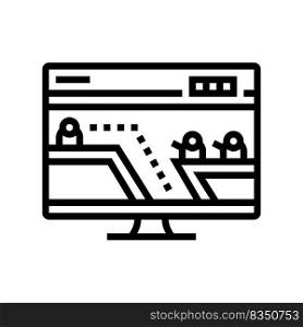 action platform video game line icon vector. action platform video game sign. isolated contour symbol black illustration. action platform video game line icon vector illustration