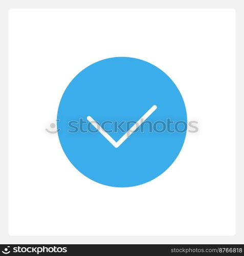 Active agree button UI element template. Editable isolated vector dashboard component. Flat user interface. Visual data presentation. Web design widget for mobile application with light theme. Active agree button UI element template