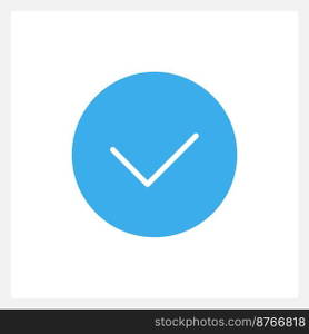 Active agree button UI element template. Editable isolated vector dashboard component. Flat user interface. Visual data presentation. Web design widget for mobile application with light theme. Active agree button UI element template
