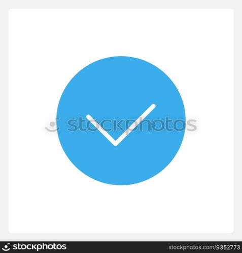 Active agree button UI element template. Editable isolated vector dashboard component. Flat user interface. Visual data presentation. Web design widget for mobile application with light theme. Active agree button UI element template