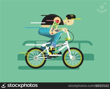 Active bicyclist vector image