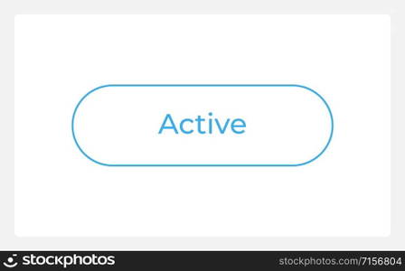 Active button state UI element template. Editable isolated vector dashboard component. Flat user interface. Visual data presentation. Web design widget for mobile application with light theme. Active button state UI element template