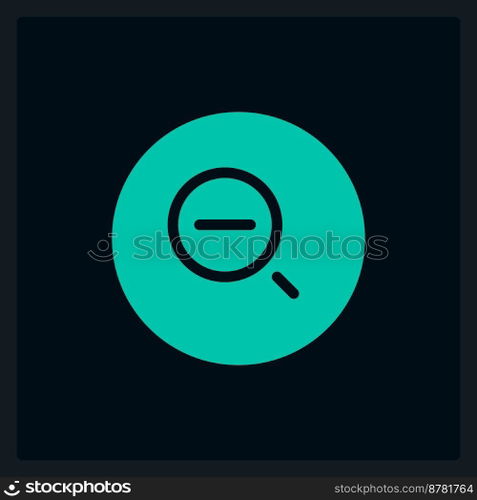 Active decrease zoom UI element template. Editable isolated vector dashboard component. Flat user interface. Visual data presentation. Web design widget for mobile application with dark theme. Active decrease zoom UI element template