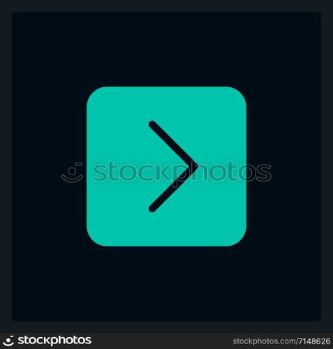 Active forward pointer UI element template. Editable isolated vector dashboard component. Flat user interface. Visual data presentation. Web design widget for mobile application with dark theme. Active forward pointer UI element template