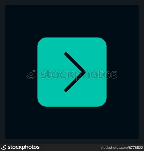 Active forward pointer UI element template. Editable isolated vector dashboard component. Flat user interface. Visual data presentation. Web design widget for mobile application with dark theme. Active forward pointer UI element template