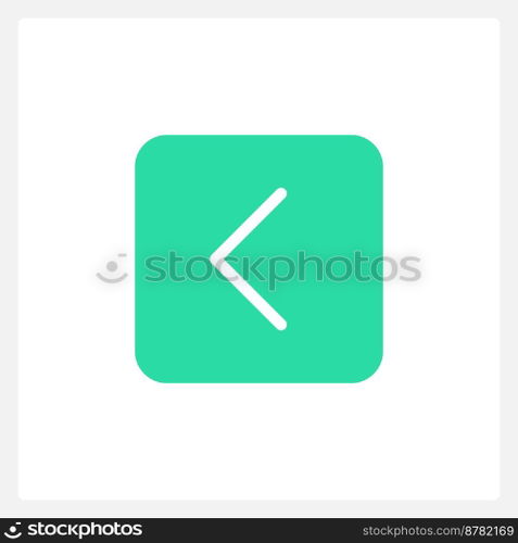 Active left arrow button UI element template. Editable isolated vector dashboard component. Flat user interface. Visual data presentation. Web design widget for mobile application with light theme. Active left arrow button UI element template