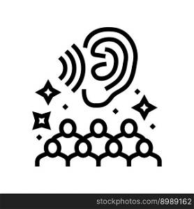 active listener business line icon vector. active listener business sign. isolated contour symbol black illustration. active listener business line icon vector illustration