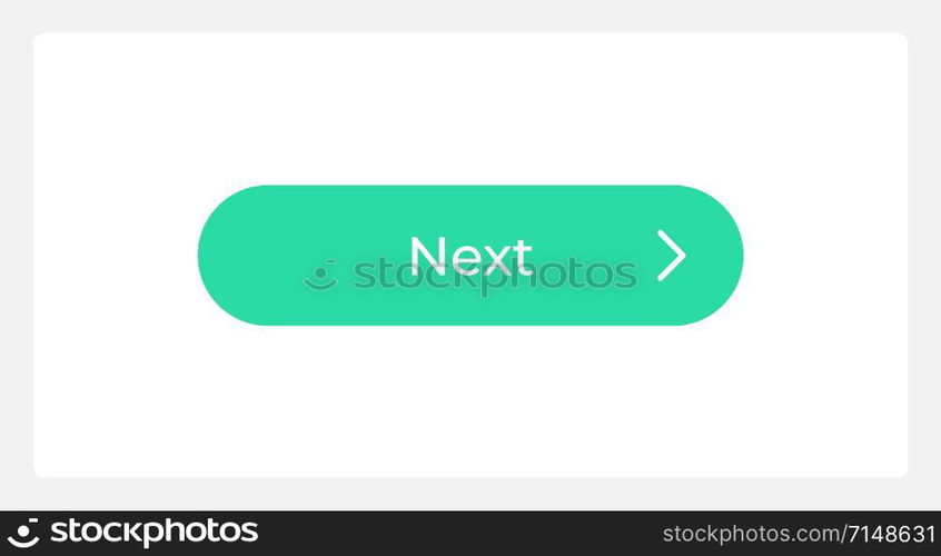 Active next move button UI element template. Editable isolated vector dashboard component. Flat user interface. Visual data presentation. Web design widget for mobile application with light theme. Active next move button UI element template