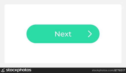 Active next move button UI element template. Editable isolated vector dashboard component. Flat user interface. Visual data presentation. Web design widget for mobile application with light theme. Active next move button UI element template