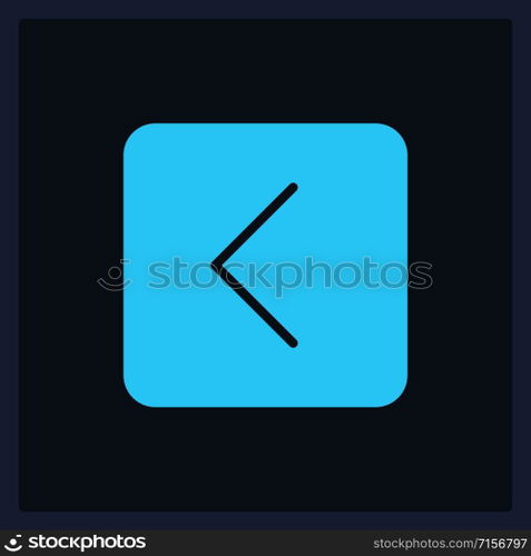 Active previous action button UI element template. Editable isolated vector dashboard component. Flat user interface. Visual data presentation. Web design widget for mobile application with dark theme. Active previous action button UI element template
