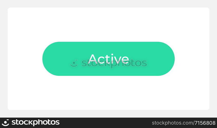 Active register button UI element template. Editable isolated vector dashboard component. Flat user interface. Visual data presentation. Web design widget for mobile application with light theme. Active register button UI element template