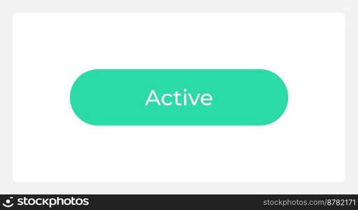Active register button UI element template. Editable isolated vector dashboard component. Flat user interface. Visual data presentation. Web design widget for mobile application with light theme. Active register button UI element template