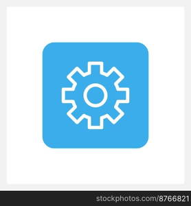 Active settings button UI element template. Editable isolated vector dashboard component. Flat user interface. Visual data presentation. Web design widget for mobile application with light theme. Active settings button UI element template