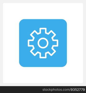 Active settings button UI element template. Editable isolated vector dashboard component. Flat user interface. Visual data presentation. Web design widget for mobile application with light theme. Active settings button UI element template