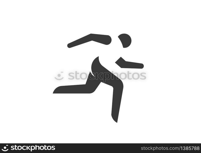 active sport , running logo vector monogram color logo template concept illustration