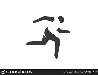 active sport , running logo vector monogram color logo template concept illustration
