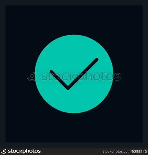 Active success button UI element template. Editable isolated vector dashboard component. Flat user interface. Visual data presentation. Web design widget for mobile application with dark theme. Active success button UI element template