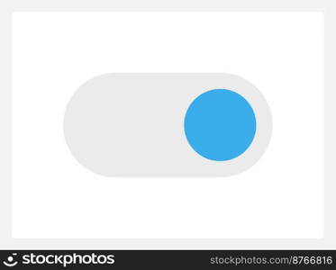 Active toggle button UI element template. Editable isolated vector dashboard component. Flat user interface. Visual data presentation. Web design widget for mobile application with light theme. Active toggle button UI element template
