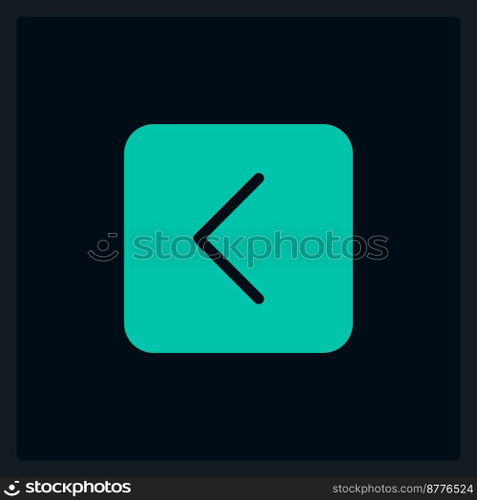 Active undo button UI element template. Editable isolated vector dashboard component. Flat user interface. Visual data presentation. Web design widget for mobile application with dark theme. Active undo button UI element template