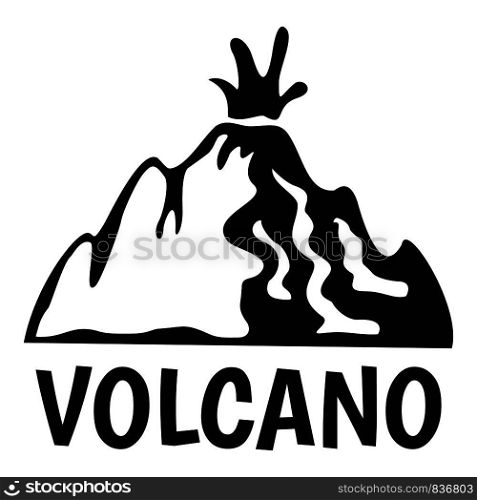 Active volcano logo. Simple illustration of active volcano vector logo for web design isolated on white background. Active volcano logo, simple style