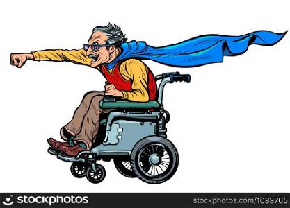 active wheelchair user disabled man. Pop art retro vector illustration kitsch vintage 50s 60s. active wheelchair user disabled man