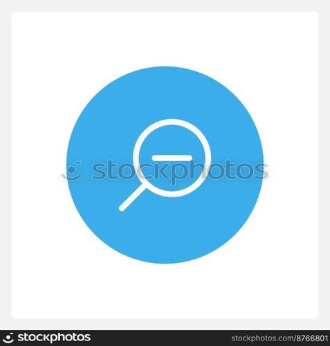 Active zoom out button UI element template. Editable isolated vector dashboard component. Flat user interface. Visual data presentation. Web design widget for mobile application with light theme. Active zoom out button UI element template