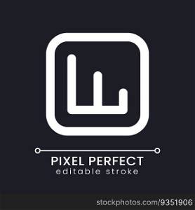 Activity analytics pixel perfect white linear ui icon for dark theme. Business data studying. Vector line pictogram. Isolated user interface symbol for night mode. Editable stroke. Poppins font used. Activity analytics pixel perfect white linear ui icon for dark theme