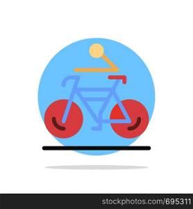 Activity, Bicycle, Bike, Biking, Cycling Abstract Circle Background Flat color Icon