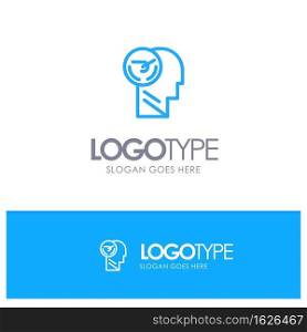 Activity, Brain, Faster, Human, Speed Blue outLine Logo with place for tagline