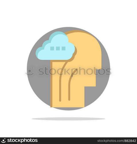Activity, Brain, Mind, Head Abstract Circle Background Flat color Icon